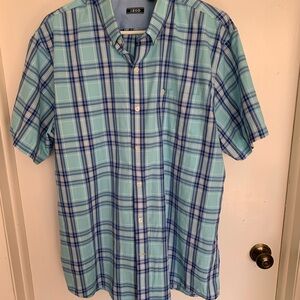New IZOD Men's Blue Plaid Shirt size XL